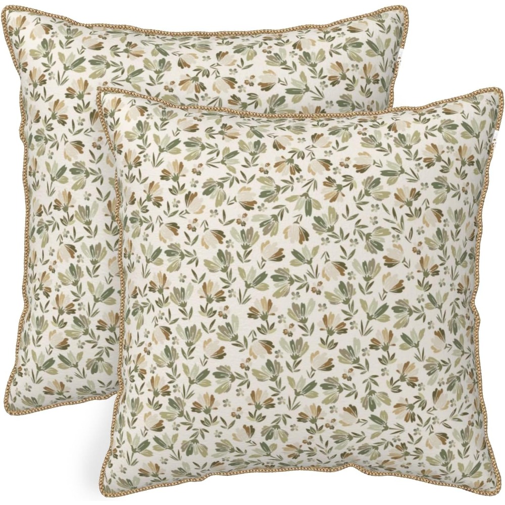 Adaçayı Yeşili-Bej-Çiçek Desen - Pillow Insert 18X18 incelemesi ve fiyatı